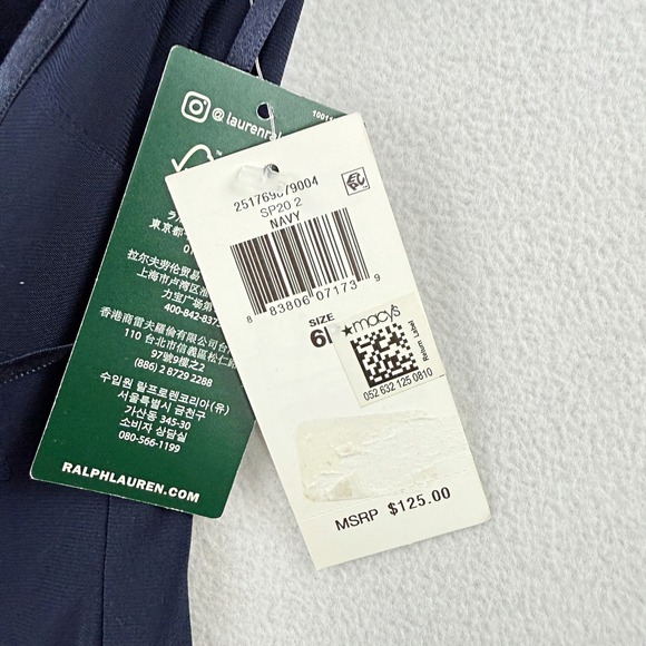 LAUREN RALPH LAUREN Sleeveless V-Neck Faux Wrap Dress Size 6-Petite Womens NWT - Picture 5 of 9